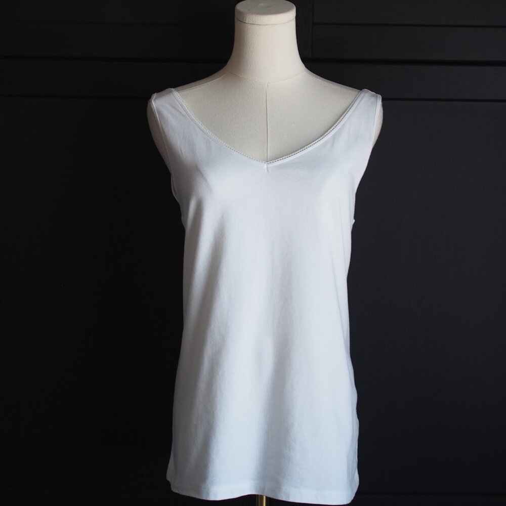 Northern Reflections | Lace Trimmed Cotton Cami/Tank